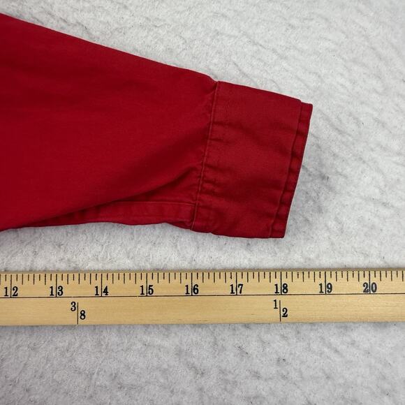 Vintage Christmas Shirt Womens Small S Red Reindeer Button Up Long Sleeve - Picture 8 of 11